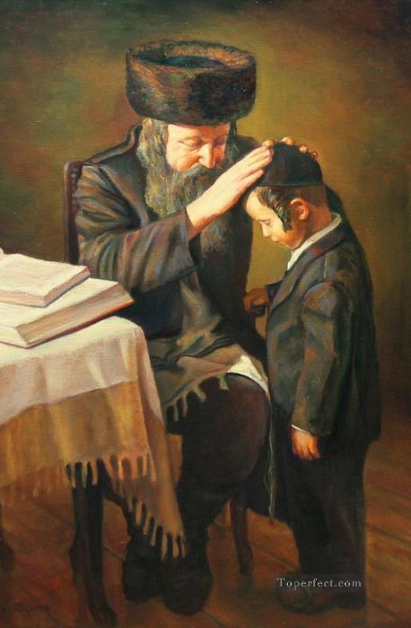 abuelo y niño judío Pintura al óleo